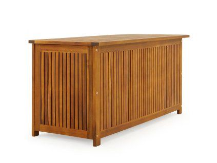 Zahradní úložný box s vnitřní plachtou, akátové dřevo 115x50x59cm