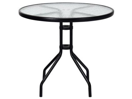 Zahradní stůl kulatý se skleněnou deskou, Ø 70 cm