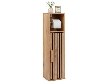 Koupelnová skříňka s držákem toaletního papíru, bambus, 20 x 19 x 78 cm