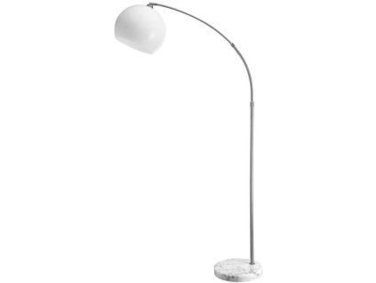 Oblouková lampa nastavitelná, mramorová základna, bílé stínidlo