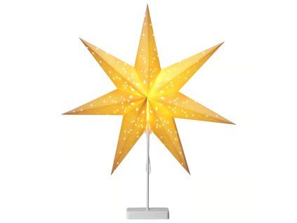 LED vánoční hvězda na stojanu papírová 60 cm